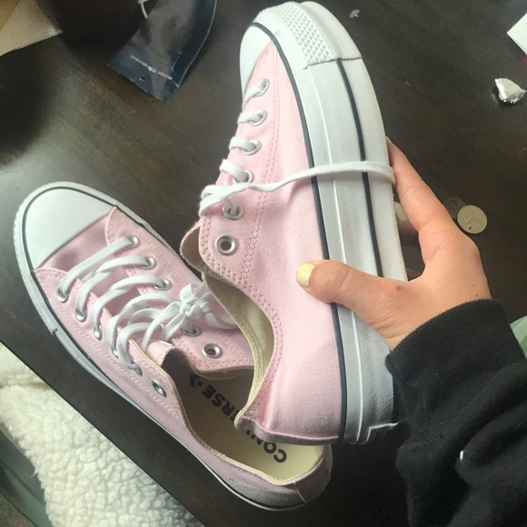 pink converse platform